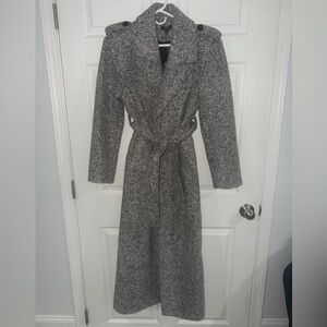 JLUXLABEL Black and White Textured Coat